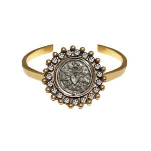 Virgins Saints & Angels Gold Bracelet with Silver Medallion